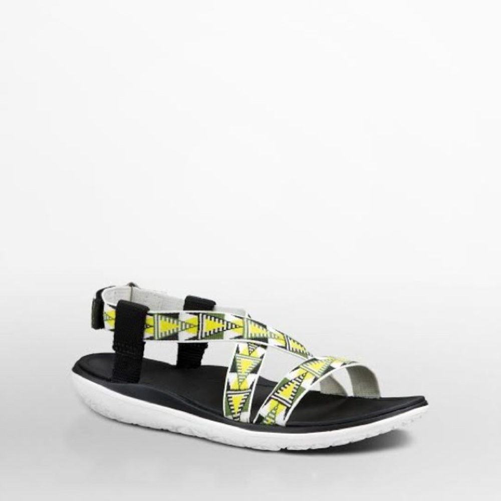 NWOT Teva Terra-Float Livia Black & Yellow Geometric Sandals Women’s US 7.5